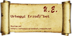 Urhegyi Erzsébet névjegykártya