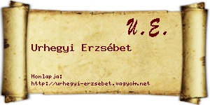 Urhegyi Erzsébet névjegykártya